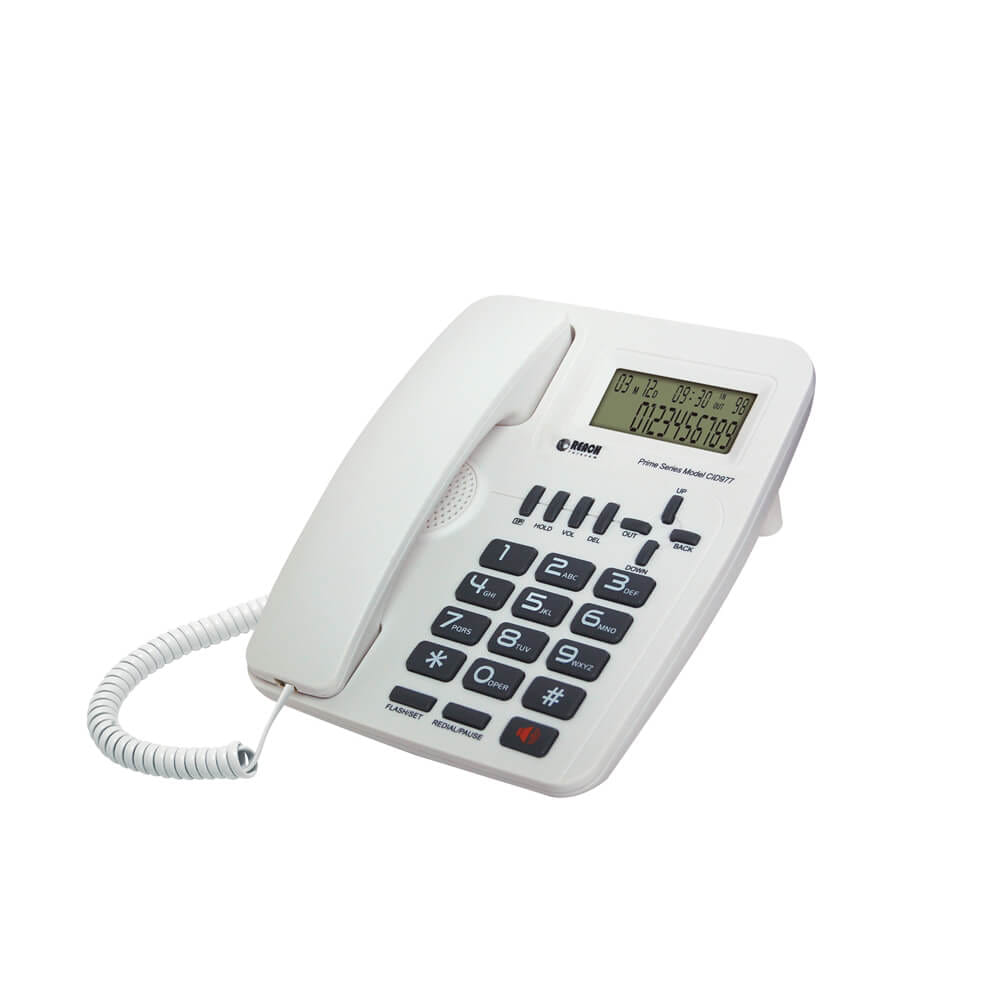 โทรศัพท์บ้านโชว์เบอร์โทรเข้า  REACH รุ่น CID 977 LIGHT GREY_0